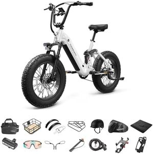 PUCKIPUPPY Corgi Electric Bike for Adults 960W, 48V 20Ah Battery Ebike, New Longitudinal Suspension Ebike, 20'' Fat Tire Full Suspension Mountain E Bike, 28MPH & 80Miles Range, LCD Display, 7 Speed