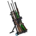 OSIEWEN Gun Rack,Folding Portable Rifle Rack, Updated Outdoor Indoor Floor Gun Racks, Heavy Duty Steel Gun Racks Stand with Wheels