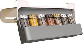 PENGQIMM Spice Organizer for Kitchen Cabinet, Hanging Spice Rack, Drawer Organizer, Spice Rack Spice Bottle Under-shelf Drawer Storage Rack Cupboard Organiser Hanging Spice with 6pc Spice Bottle