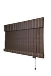 Mr.ChickWala Light Filtering & Cooling PVC Exterior & Interior Window Blind for Balcony and Outdoor Area - Sun Shade, Heat Reducing, Rain Resistant Choclate Brown 2 (4Feet X 5Feet)