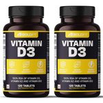 Boldfit Vitamin D3 Tablets for Men & Women - Vitamin D,Vitamin D3 + K2(MK7) & Vitamin B12 -Vitamin D3 Supplement for Men & Women for Bone Support & Joint Support -120Tablets - Pack of 2