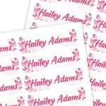 Label Land Custom Label Stickers, 2.5” x 0.7” – All-Purpose Waterproof Labels for Bottles, Food Containers, School Supplies, Gadgets, and More – Dishwasher and Microwave Safe (60 Labels, Butterfly)