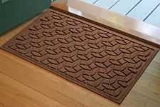 Bungalow Flooring Waterhog Door Mat, 2' x 3' Made in USA, Durable and Decorative Floor Covering, Skid Resistant, Indoor/Outdoor, Water-Trapping, Ellipse Collection, Dark Brown