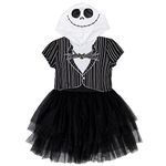 Disney Nightmare Before Christmas Jack Skellington Little Girls Cosplay Dress Black 3-4