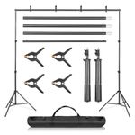 Professional 2 * 3m(6.5 * 9.8ft) Adjustable Backdrop Stand Kit for Photo and Video Studio - Background Support System with Carrying Bag and 4 Clamps