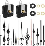 Mardatt Clock Mechanism Kit 2 Piece Wall Clock Mechanism with 5 Different Pairs of Hands Clock Repair Parts Replacement, Clock Movement Parts Battery Silent Wall Clock System Hands (20mm/0.78")