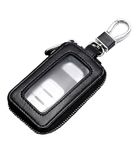 VBGURR Car Key Fob Cover，Universal Key Fob Protector，Leather Key Fob Holder with Keychain，Car Smart Key Chain Case Car Accessories fo Men&Women (Black)