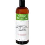 Sweet Almond Oil 32 oz / 946ml (Large Bottle) by Amson Naturals -Pure & Natural for Skin, Hair, Face, Body Massage, Cold Pressed carrier oil for essential oils. Huile d'amande douce.