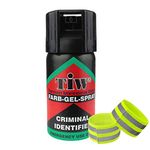 Farb Gel Self Defence Spray UK Legal x1 Criminal Identifier Spray for Personal Protection PLUS Pair of Hi Vis Reflective Arm/Ankle Bands