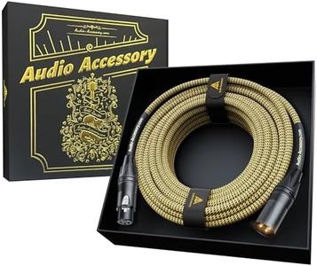 AA Gold Series Handmade XLR Cables 25ft, Neutrik Connectors, 19AWG OFC Star Quad Microphone Cable, Kevlar-Reinforced Nylon Braided Mic Cable, 100% Coverage OFC Braided Shielding and Al-Foil Shielding