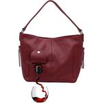 PortoVino Wine Purse 100% Italian Leather Bag with Hidden Insulated Compartment and Dispenser Flask That Holds and Pours 2 Bottles of Wine! Traveling, Concerts & Bachelorette Party