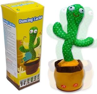 KidPix Rechargeable Dancing Cactus Toy for Kids Talking Singing Children Baby Plush Electronic Toys Voice Recording Repeats What You Say LED Lights