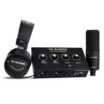 M-AUDIO M-Track Duo HD Audio Interface, M100 Condenser Microphone and HDH41 Studio Monitoring Headphones for Recording, Producers, Content Creators and Podcasters