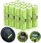 Lightalent Ni-MH AA Rechargeable Batteries, Double A High Capacity 1.2V Pre-Charged for Garden Landscaping Outdoor Solar Lights, String Lights, Pathway Lights (AA-600mAh-12pack)