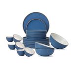 Shay Ceramic Modern Dinner Set, 21 Pcs, Blue | Crockery Set | Ceramic Dinner Set | Matte Finish | Dinner Set Ceramic (Japandi Dinner Set - Blue, 21 Piece)