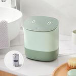 Frafuo Mini Desk Trash Can with Lid-Removable Small Rubbish Bin-3.5L Plastic Trash Bin-Pop Up Countertop Compost Bin-Counter Garbage Can for Bathroom,Office,Kitchen,Bedroom,Desk,Coffee Table, Green