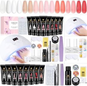 SAVILAND 8 Colors Poly Nail Extension Gel Nail Kit Poly Gel Nail Nudes Color Series with 96W Nail Lamp Slip Solution Nail Tools All in 1 Manicure Starter Kit for Nail Salon Home DIY
