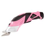 Stalwart 75-PT1023 Cordless Power Scissors with Two Blades-Fabric, Leather, Carpet and Cardboard Cutter, Pink