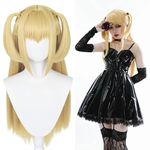 Long Straight Blonde Wig with Bangs for Misa Amane Cosplay, Misa Amane Wigs Cute Women's Synthetic Hair Wig for Halloween Costume Comic Con