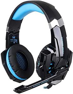 Kotion Each G9000 Over Ear Gaming Headphones with Mic and LED (Black/Blue) Compatible with PC, iPad, iPhone, Tablets, Mobile Phones