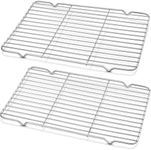 Decymis Cooling Rack and Baking Rack with Stainless Steel, 2 - Pack Heavy Duty Cooling Racks for Cooking and Baking, Sturdy Cookie Cooling Rack 13.5 x 9.4Inches, Easy to Clean Oven & Dishwasher Safe