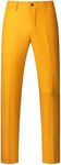 UNINUKOO Mens Dress Pants Slim Fit Solid Color Skinny Trousers Classic Business Casual Wedding Suit Pants US Size 31W x 31L Yellow