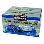 Kirkland Signature - Transparent Blue Recycling Bags - 30 x 33 inches, 80 Count