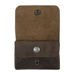 Hide & Drink, Leather Double Pouch Card Wallet Holder Case Cash Organizer Accessories, Handmade:: Bourbon Brown