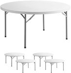 5 Pack! 60" Round Granite White Pla