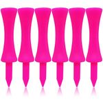 Golf Tees Plastic Step Down Unbreakable Long Short 120 Pack, 2 3/4, 2 1/4, 2,1 3/4,1 1/2, 1 1/4 inch Castle Plastic Tees, Reusable Pink Color Training (Pink 2 1/4'')