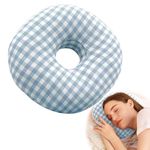 DAJILI Ear Piercing Pillow for Side Sleepers, Piercing Pillow with Ear Hole Donut Pillow for Ear Ear Hole Piercing Pillows for Piercing Aftercare, CNH and Ear Piercing Earring Pillow Plaid