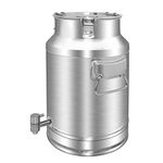 Togarhow 304 Stainless Steel 20 Liter Milk Can, Milk Bucket Wine Pail Bucket with Spigot 5.25 Gallon Milk Can Tote Jug with Sealed Lid Heavy Duty for Milk and Wine