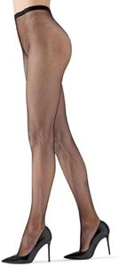 MeMoi Classic Mini Fishnet Stockings for Women, Nylon Sexy Stockings, Comfortable and Breathable Fashion Tights - Sizes S-XL, Black, Large