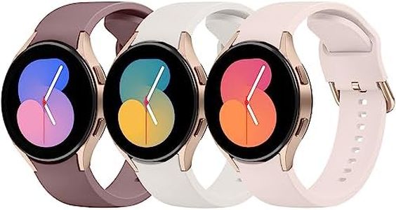 [3 Pack]Silicone Bands for Samsung Galaxy Watch 4 Bands & Galaxy Watch 5 Bands 44mm 40mm/Samsung Galaxy Watch 6 Bands Women Men, 20mm Adjustable Sports Replacement Strap for Galaxy Watch 6/6 Classic/5/5 Pro/4/4 Classic