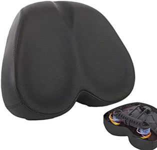Odavom Asiento de Bicicleta,Sillín de Bicicleta Ancho,Sillín Suave para Hombres y Mujeres,cómodo Asiento de Ciclo de Ejercicio,cojín Acolchado,se Adapta a Bicicletas estacionarias,Spinning,Negro