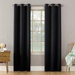 Sun Zero Becca Energy Efficient Grommet Curtain Panel, 40" x 84", Black