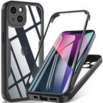 OWKEY for iPhone 13 Case 6.1 inch, 360 Degree Full Body Protective iPhone 13 Phone Cases with Built-in Screen Protector Heavy Duty Shockproof Mil-grade Protection Phone Cover for iPhone 13 (Black)