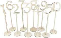 Veewon 1 to 10 Wooden Table Numbers with Holder Base for Wedding Home Decoration