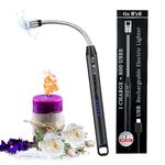 Go well Electric Lighter for Candles Rechargeable Electric Gas Lighter Home Use Candle Lighter Plasma Flameless Windproof USB Lighter 360° Flexible Neck Arc Lighter (Multicolor)