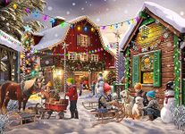 Vermont Christmas Company 'Christmas Corner' Jigsaw Puzzle 1000 Piece - Holiday Puzzles for Adults & Families - Randomly Shaped Pieces