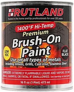 Rutland - 81V Premium 1400 Degree F Hi-Temp Brush-On Paint, 16 fl oz, Black