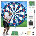 Neulriscn Golf Chipping Game, Golf Practice Mat Game Set With Golf Ball And Darts, Indoor Outdoor Golf Games For Kids, Sticky Golf Hitting Mats For Adult