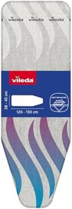 Vileda Total Reflect Housse pour planche à repasser, Reflète la chaleur et la vapeur pour un repassage rapide, Pas de condensation, Installation facile, pour tables 120-130 cm x 38-45 cm, Gris