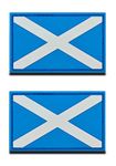 2 Pieces Scotland Flag 3D PVC Rubber Patch, Heavy Duty and Solid Material, Hooked Backing Tactical UK Scottish Emblem Patch for Clothes Bag Backpack Uniform Vest Clothes Biker Travel