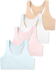 SALIA GIRL First Training Bras Small Vest Design Wireless Bra Racerback Sports Bra 10-12 Years (4 Pack), X-Large