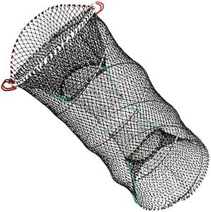 Drasry Crab Trap Bait Lobster Crawfish Shrimp Portable Folded Cast Net Magic Collapsible Fishing Traps Nets Accessories for Blue Crabs 2PCS（37.4IN * 19.6） Black (0.66 in Mesh)