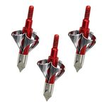 Mangobuy 6 Pack Broadheads 100 Grain Hunting Arrow Heads Archery Shooting for Compound Bow Crossbow Hunting (red)