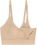 Harper Wilde Bliss Nursing Bralette - Ultra-Soft & Lightweight with Adjustable Straps - Supportive Maternity Bra - Beige, 3X-Large