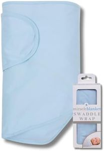 Miracle Blanket Baby Sleep Wearable Swaddle Wrap for Newborn Infant Boy or Girl 0-3 Months, Blue