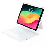 ZENLU iPad 9th Generation Case with Keyboard Detachable, Rugged Protective Shell, Multi-Touch Trackpad, Pen Holder, Vertical Stand, Backlit Keyboard for 10.2 iPad 7 8 9 Gen, Pro 10.5", Air3 (White)